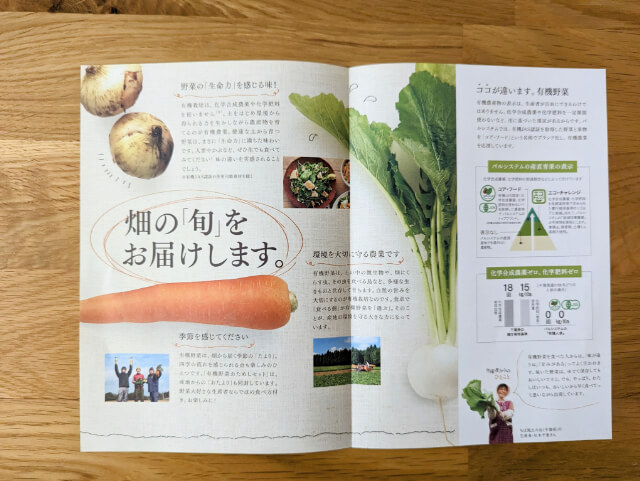 パルシステム　有機野菜おためしセット パンフ