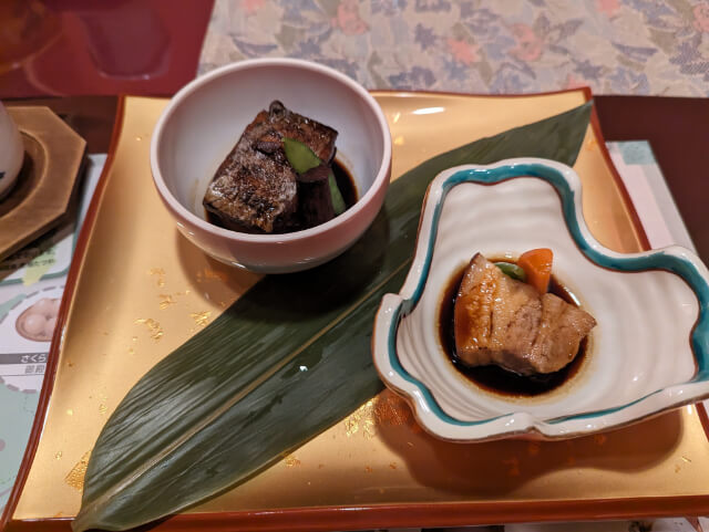 法悦　夕飯　箱根西麓豚角煮