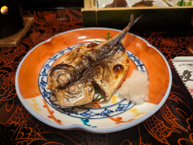 法悦　朝食　鯵の開き