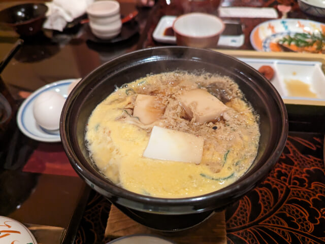 法悦　朝食　卵とじ